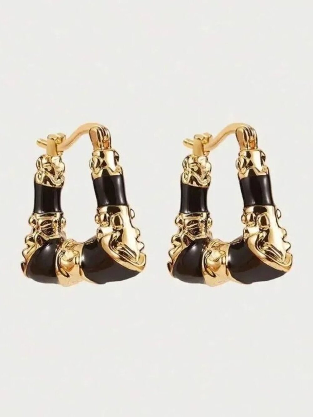 Black Hoop Earrings Q728